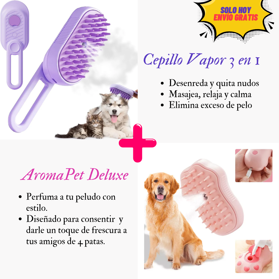 Promo Super Kit: Cepillo a Vapor 3 en 1 + AromaPet