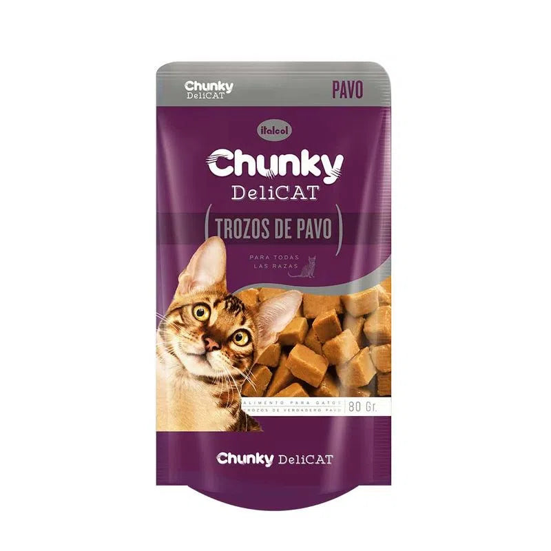 Alimento para gato -Chunky Deli Cat Pavo 80 Gr