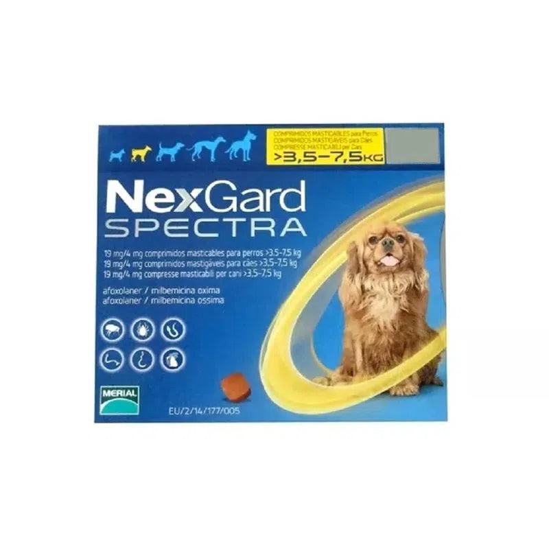 Antipulgas Nexgard spectra s 3.5 a 7 kg para perro
