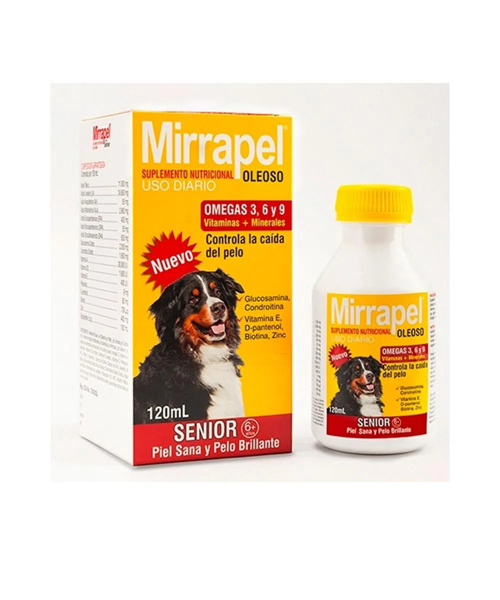 Mirrapel oleoso senior x 120 ml para perro